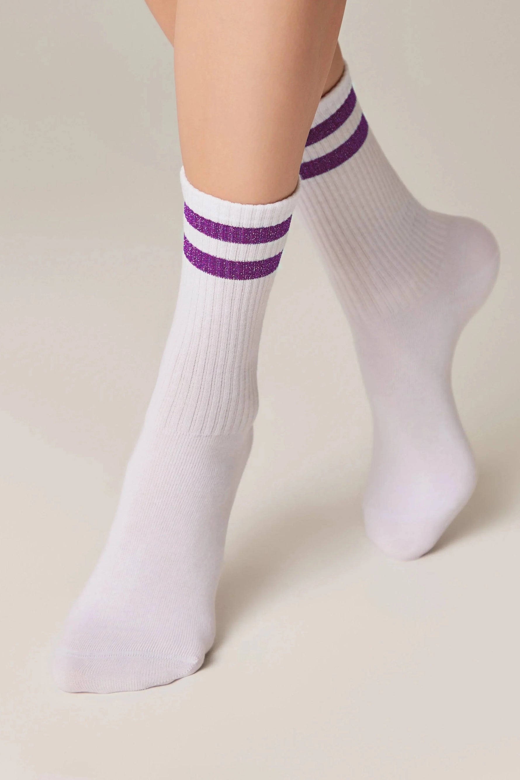 Conte Active Cotton Long Socks with Lurex Stripes