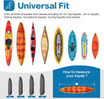 600D Kayak Cover | Upgraded Zipper Closure Waterproof Canoe Outdoor Storage Bag | Heavy Duty UV Protection Dust Paddle Board Cover for Fishing Boat