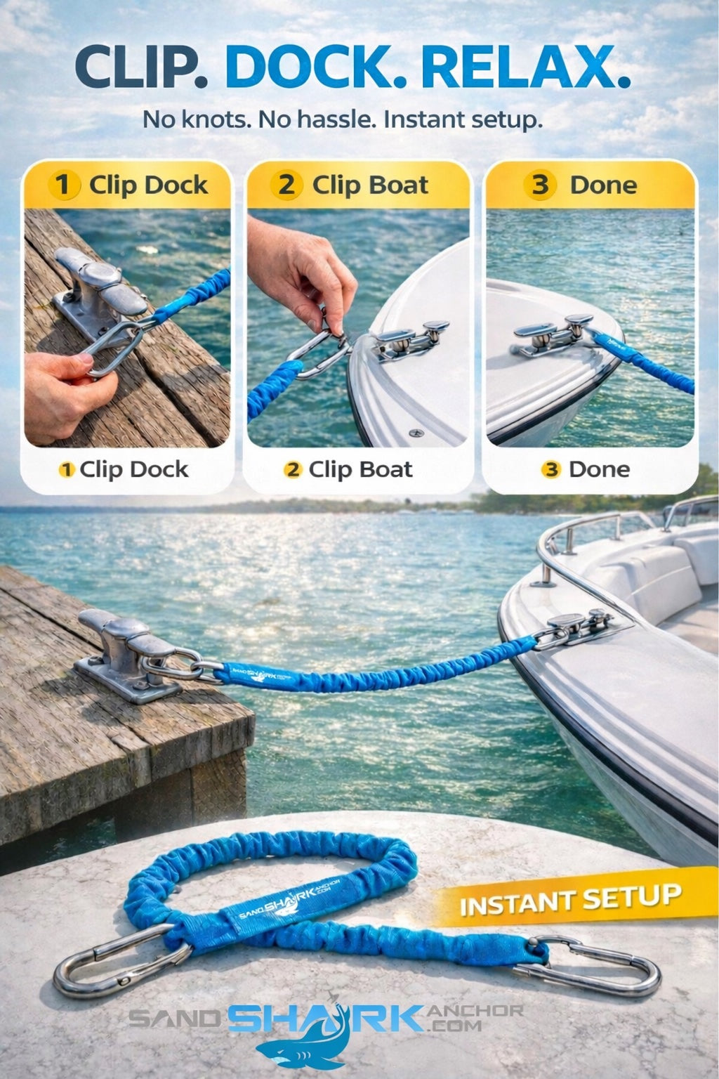 Premium Flat Bungee Line | Stretches 4-7' (2PK)