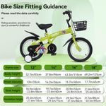 16" Sporty Kids Bike with Training Wheels and Stand Adjustable Saddle | Aged 4-8 Years (Tall Height 41-46")