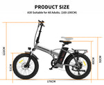 20x4.0" Foldable Fat Tire Electric Bike 48V 12.5AH Extended Range Dual Disc Brakes with Fenders