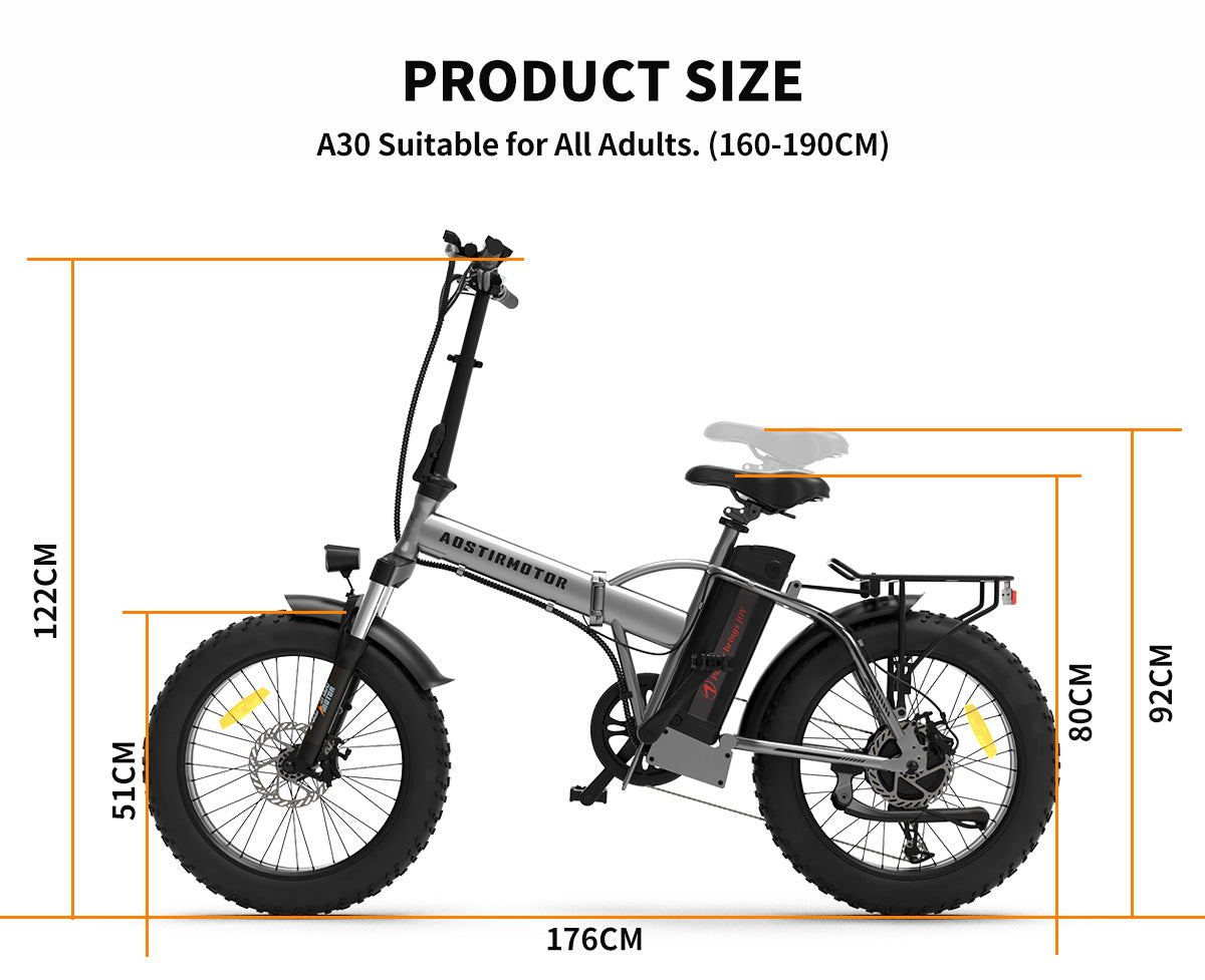 20x4.0" Foldable Fat Tire Electric Bike 48V 12.5AH Extended Range Dual Disc Brakes with Fenders