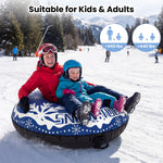 Heavy-Duty Inflatable Snow Tube with Detachable Tow Strap | 42"