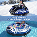 Heavy-Duty Inflatable Snow Tube with Detachable Tow Strap | 42"