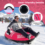 Heavy-Duty Inflatable Snow Tube with Detachable Tow Strap | 42"