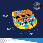 WOW Watersports Max Inflatable Towable Deck Tube for Up To 3 Riders