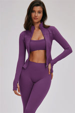 The Kinetic Zip Jacket Sports Bra Leggings | 3-Piece Set