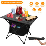 Foldable Camping Table with Storage Basket | Rustproof Aluminum Alloy & Roll-Up