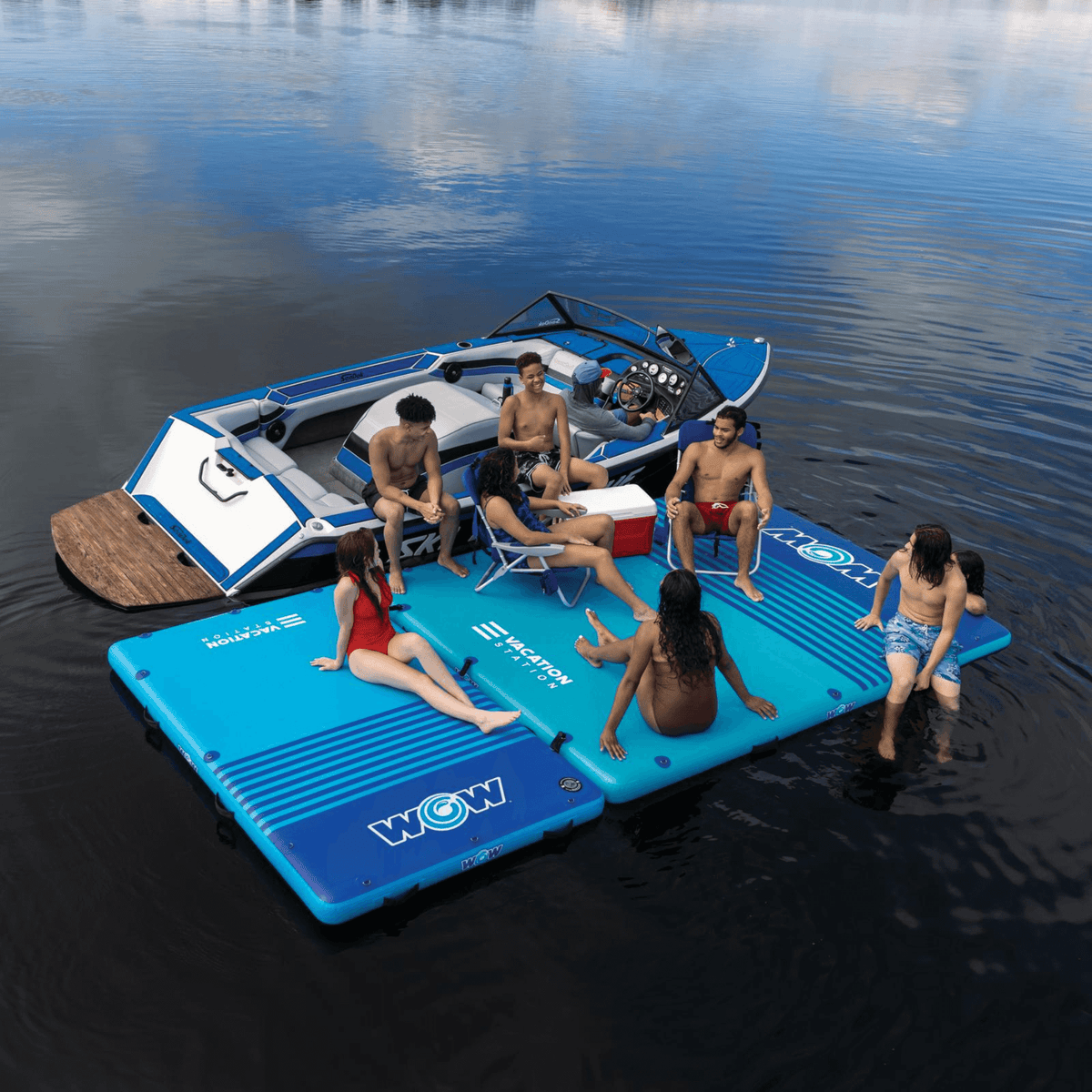 WOW Watersports 10'x8'x6" Drop Stitch Vacation Station Dock with Handles
