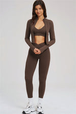 The Sizzle Zip Jacket Sports Bra Leggings | 3-Piece Set