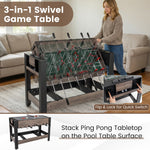 49" Combo Game Table with Pool Billiards | Brown