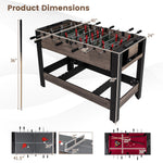 49" Combo Game Table with Pool Billiards | Brown