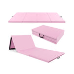 4-Panel PU Leather Folding Exercise Mat with Carrying Handles | 10' x 4' x 2"