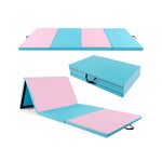 4-Panel PU Leather Folding Exercise Mat with Carrying Handles | 10' x 4' x 2"
