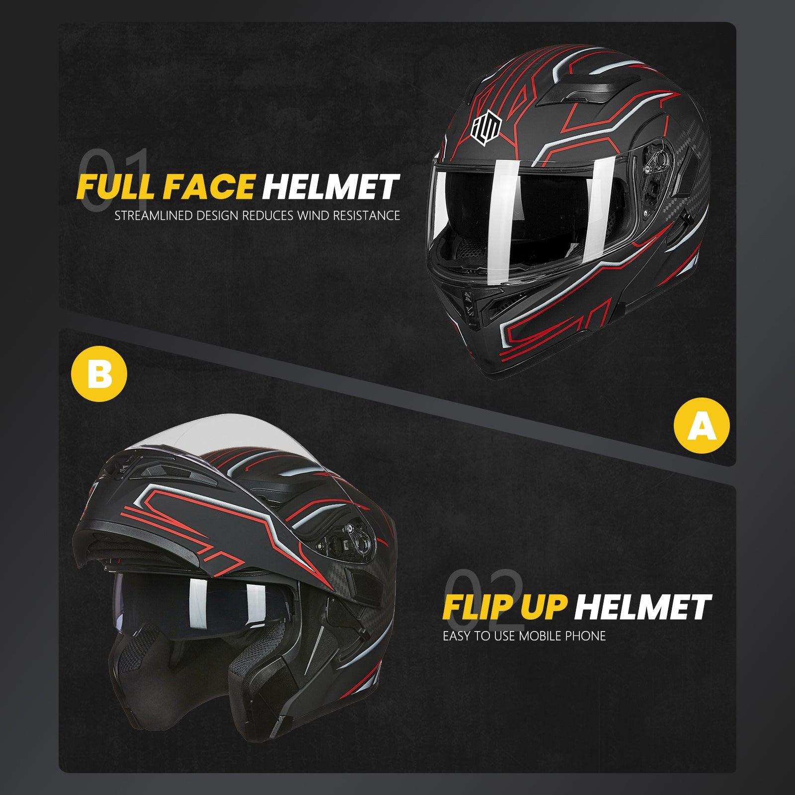 ILM Motorcycle Modular Full Face Helmet | 902LED