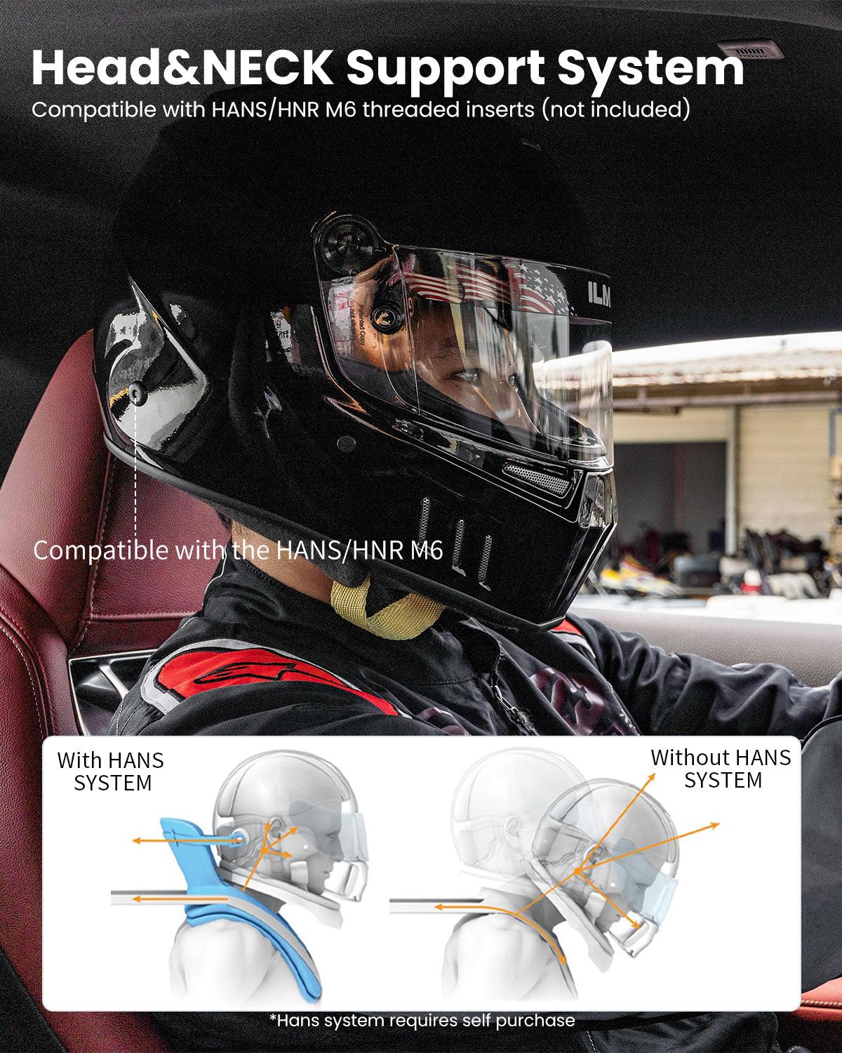 ILM Snell SA2020 Approved Auto Racing Lightweight Fiberglass Full Face Helmets | Model 890