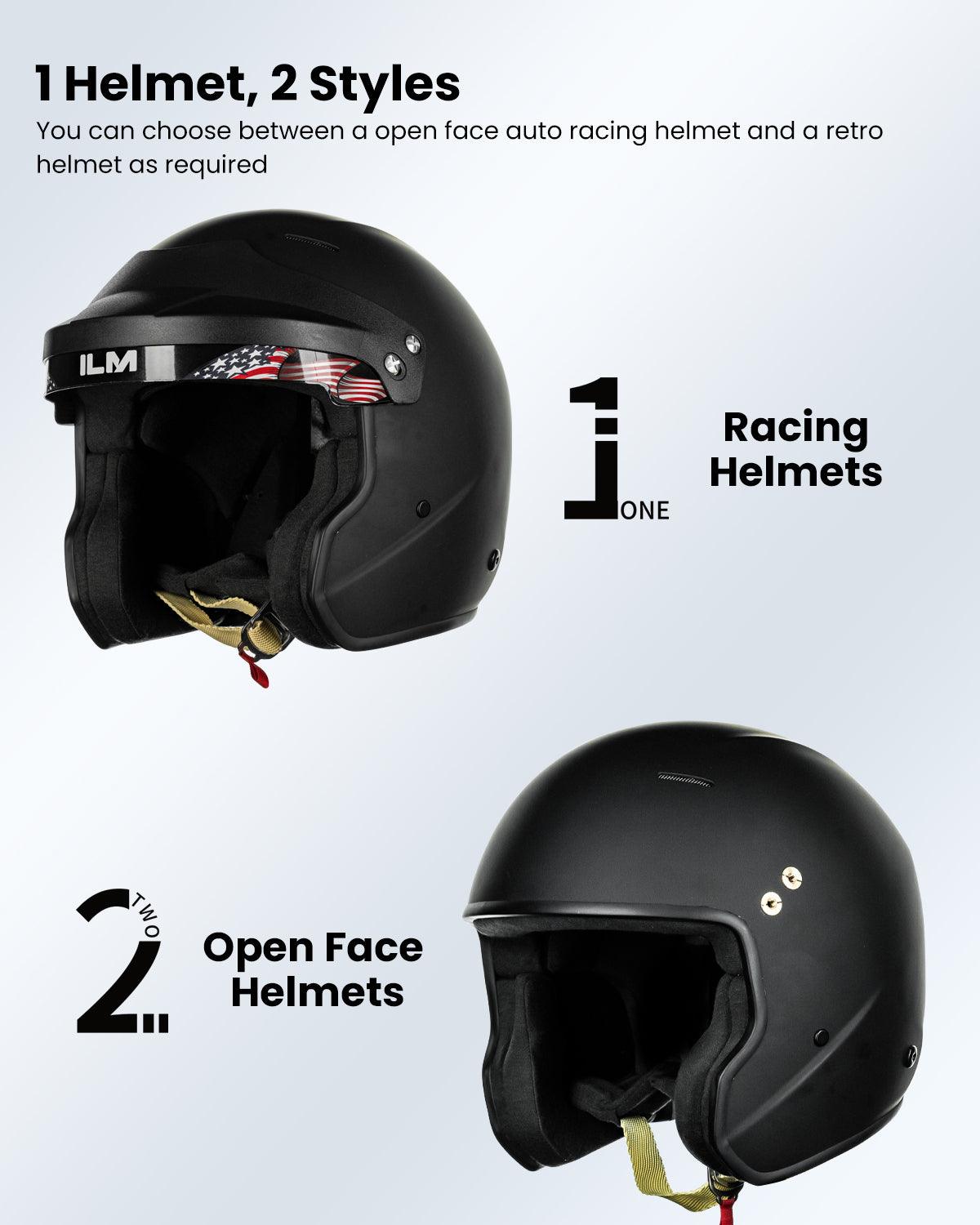 ILM Snell SA2020 Open Face Auto Racing Helmet | R85