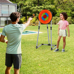 4-in-1 Throwing Target Set with Bristle Target and 3 Throwing Axes