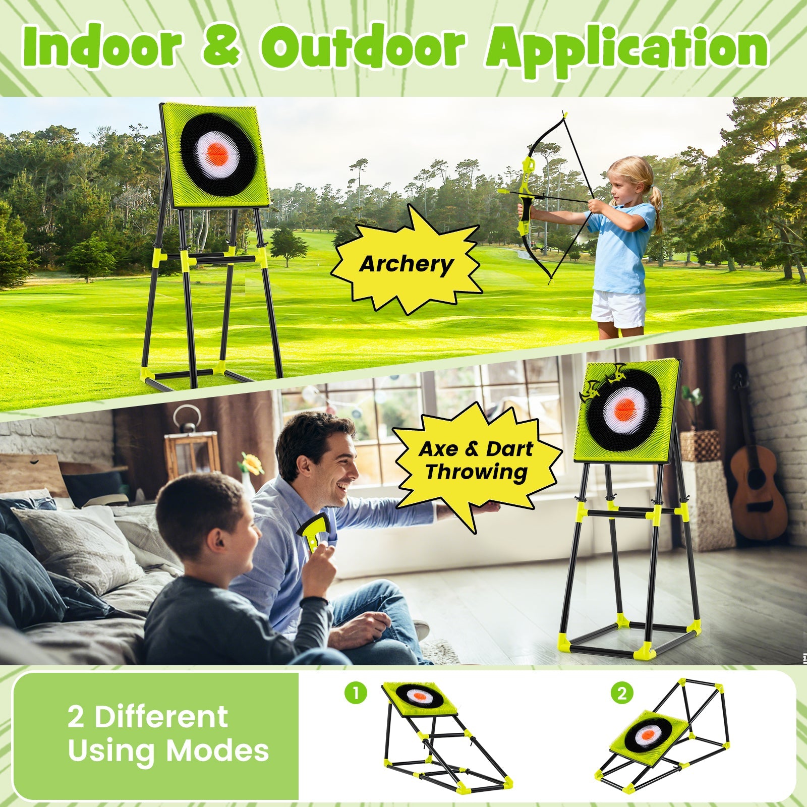 4-in-1 Throwing Target Set Game with Bristle Target