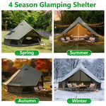Oxford Bell Tent 9.8’/13.1’ with Stove Jack for Family Camping