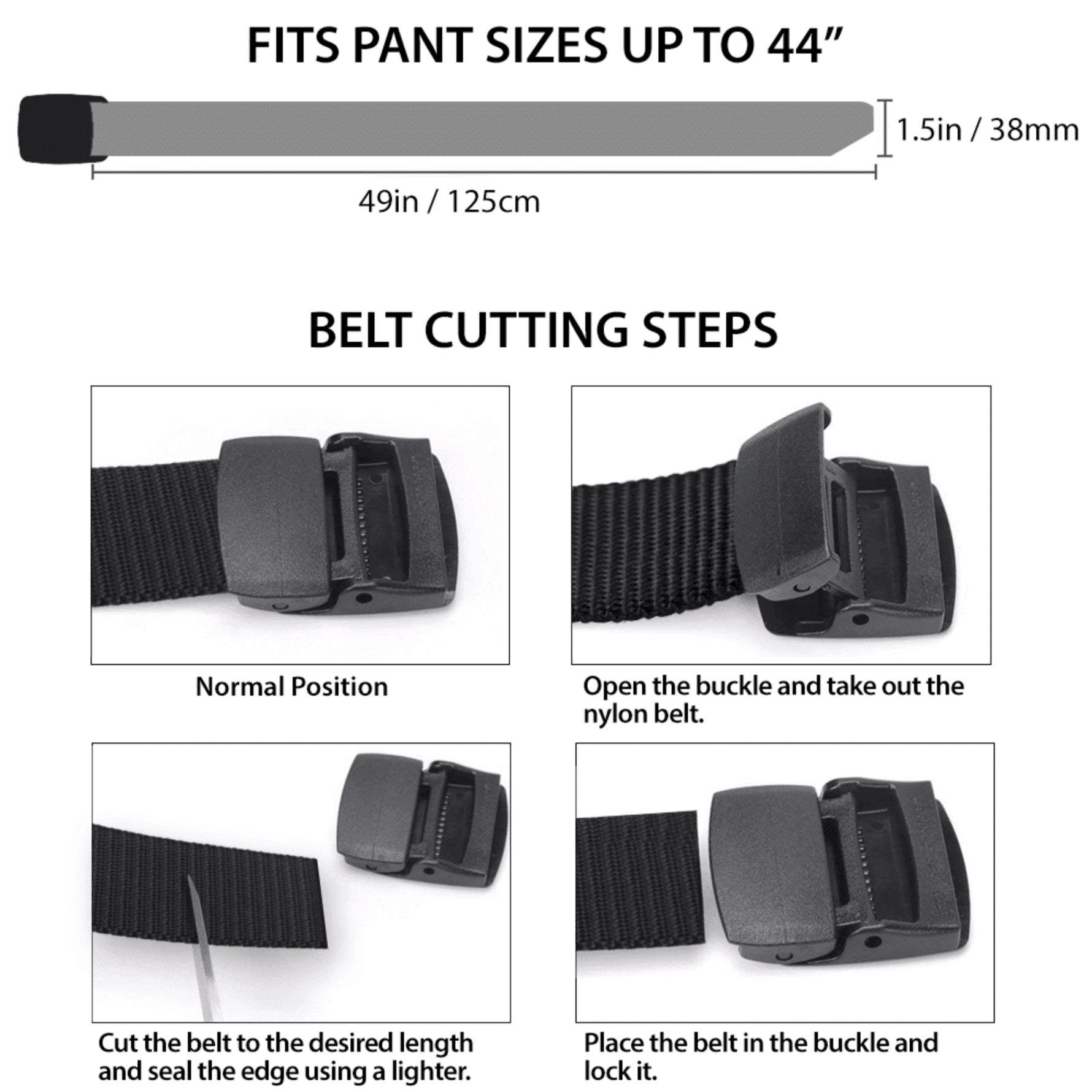 XGear Tactical Adjustable Nylon Belt with Plastic Buckle