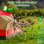Folding Camping Carbon Steel Roll-Up Picnic & BBQ Table with Carry Bag