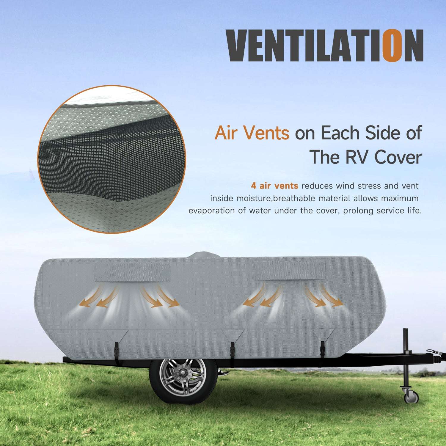 DikaSun 7 Layers Pop--Up Camper Cover | Breathable UV Resistant Windproof Waterproof RV Cover