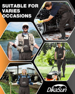 DikaSun Lightweight Bootfoot Chest Waders with Boots | Men & Women Fishing Waders for Duck Hunting & Fly Fishing | Brown