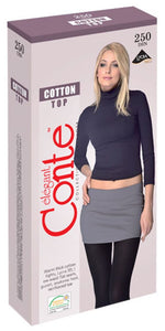 Conte Cotton Top 250 Den 65% Cotton Warm Opaque Low Waist Women's Tights | 7С-36СП