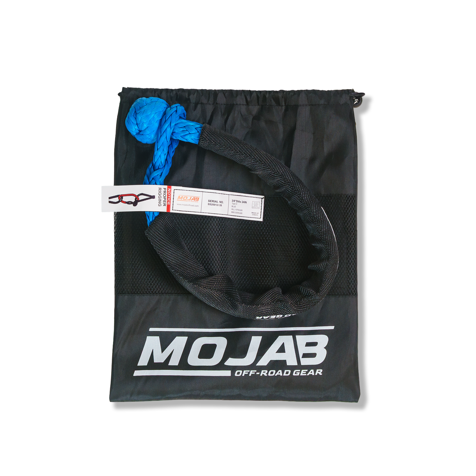 Soft Shackle 3/8'' x 24” with Sleeve and Bag (Single Shackle) | Lifetime Warranty
