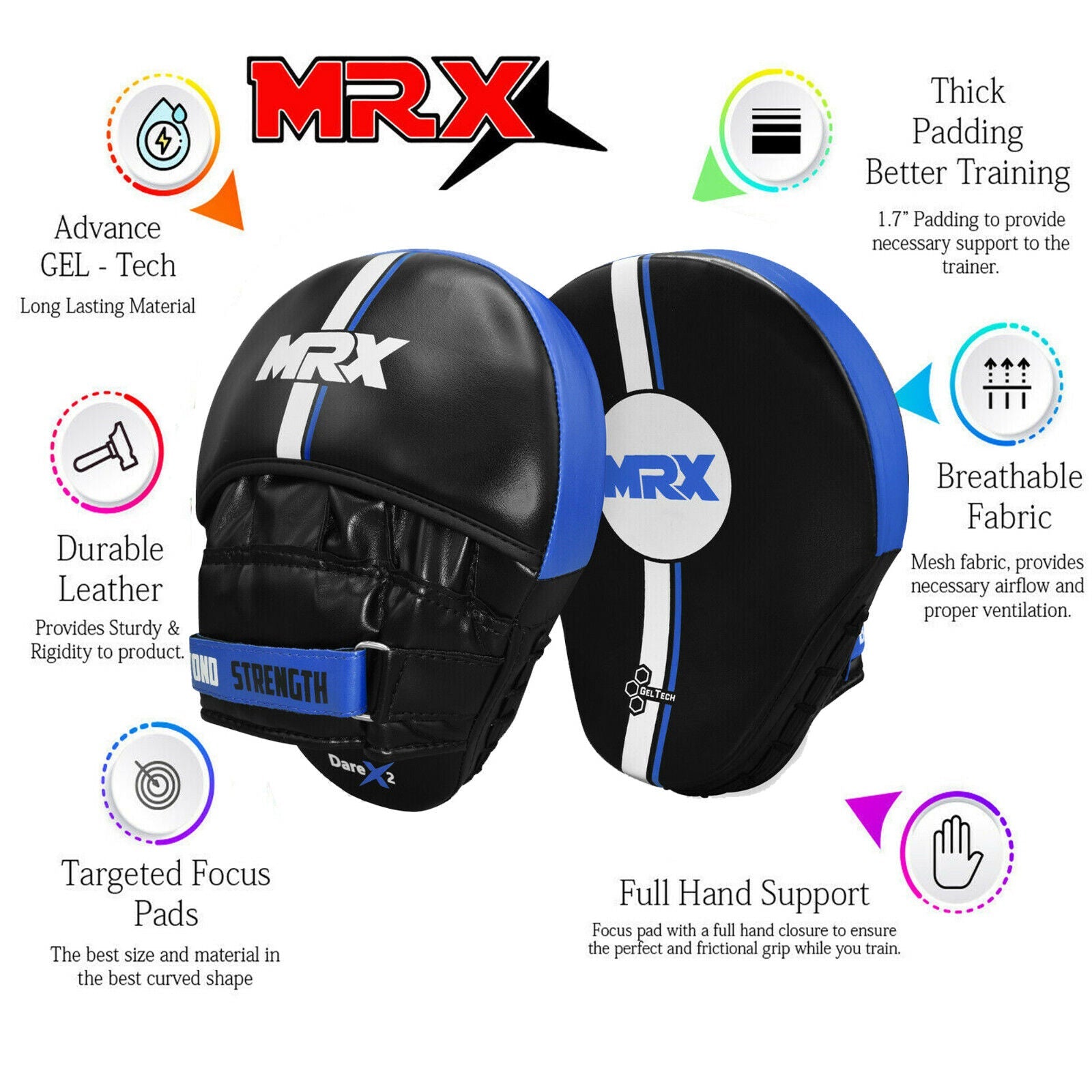 MRX Boxing Pads MMA Focus Punching Mitts Training | Kickboxing & Muay Thai