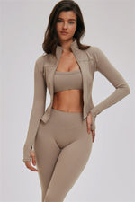 The Kinetic Zip Jacket Sports Bra Leggings | 3-Piece Set