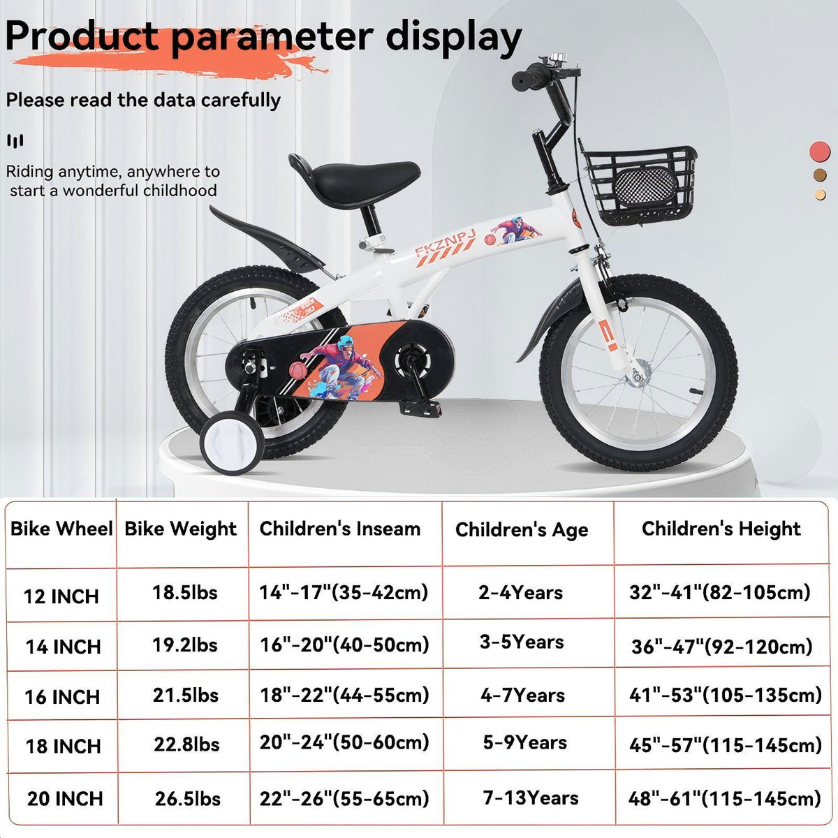 18" Sporty Kids Bike with Training Wheels and Stand Adjustable Saddle | Aged 5-10 Years (Tall Height 39-49")