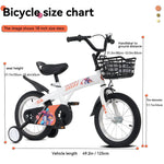 18" Sporty Kids Bike with Training Wheels and Stand Adjustable Saddle | Aged 5-10 Years (Tall Height 39-49")