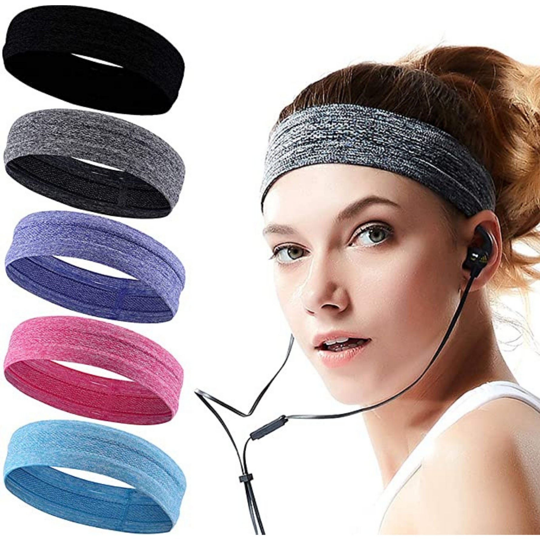 JupiterGear Sweat Wicking Fitness Headband for Yoga, Running and Exercise