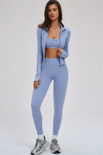 The Kinetic Zip Jacket Sports Bra Leggings | 3-Piece Set