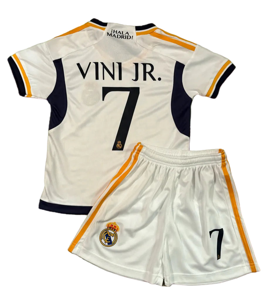 Vini Jr Kids Jersey White/Gold Real Madrid | Youth and Toddler Sizes