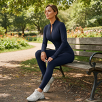 Active Basic Half Zip Mock Neck Jumpsuit