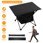 Foldable Camping Table with Storage Basket | Rustproof Aluminum Alloy & Roll-Up