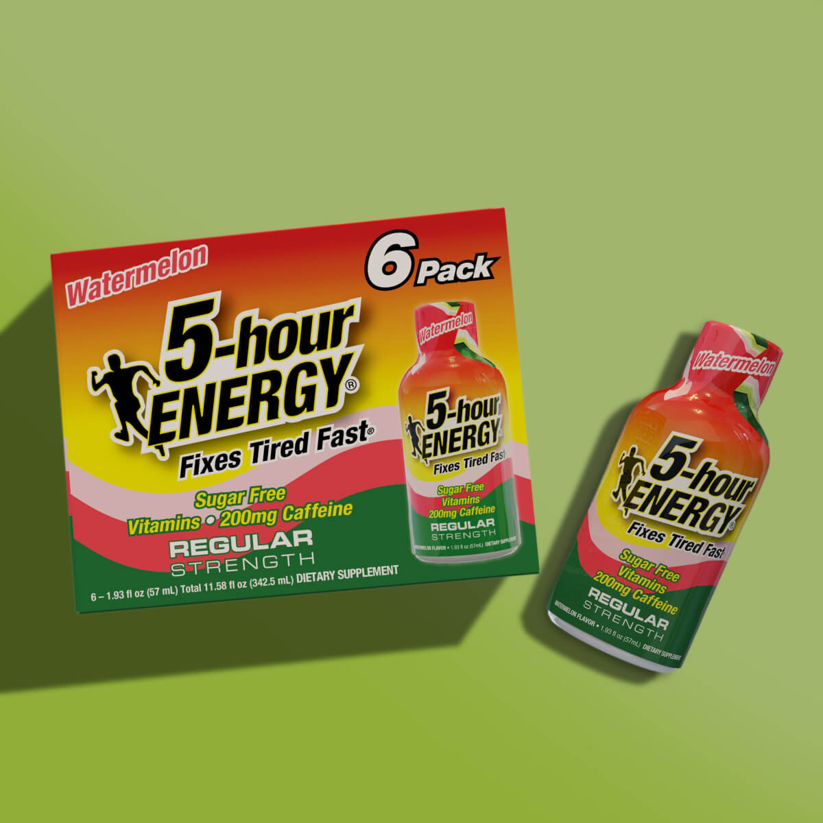 24 Pack 5-hour ENERGY Regular Strength Shots | Watermelon Flavor 1.93 Fl Oz
