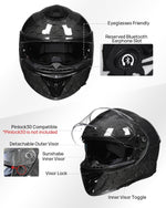 ILM Full Face Motorcycle Carbon Fiber Helmet | 861C