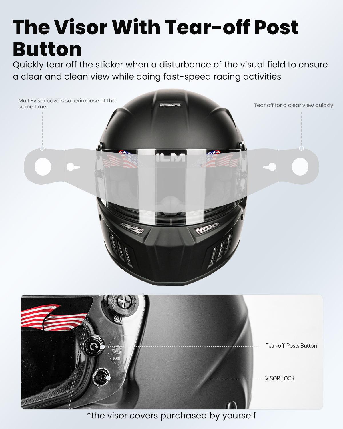 ILM Snell SA2020 Approved Auto Racing Lightweight Fiberglass Full Face Helmets | Model 890