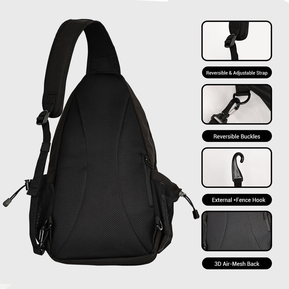 Pickleball Sling Bag | Black