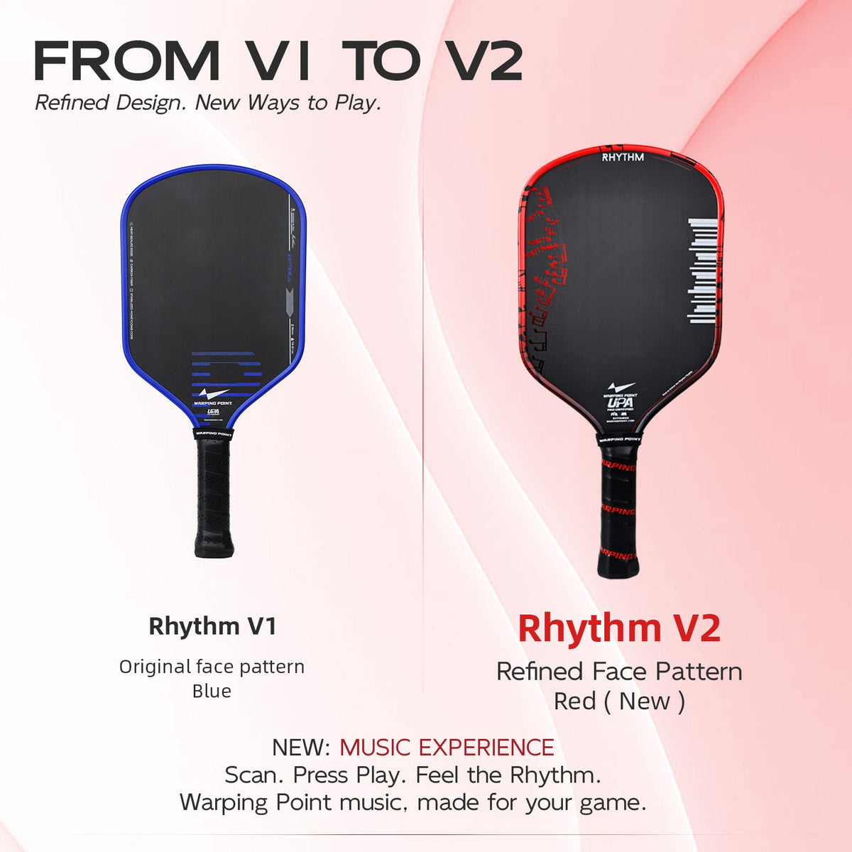 Rhythm Hybrid Pickleball Paddle | Red