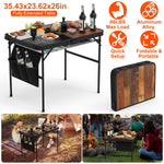 Foldable Camping Table Aluminum Alloy Grill Stand | 66 LBS