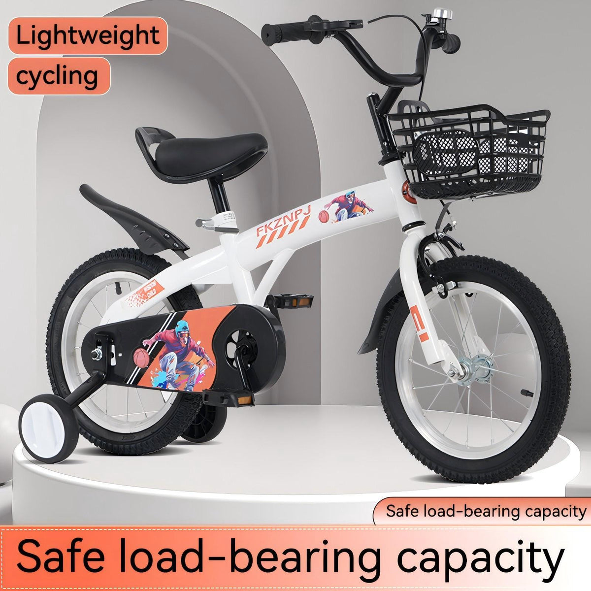 18" Sporty Kids Bike with Training Wheels and Stand Adjustable Saddle | Aged 5-10 Years (Tall Height 39-49")