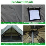 Oxford Bell Tent 9.8’/13.1’ with Stove Jack for Family Camping