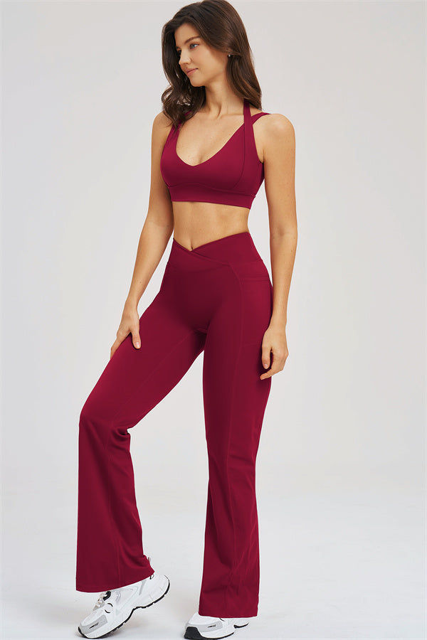 The Sizzle Sports Bra Flared Leggings | 2-Piece Set
