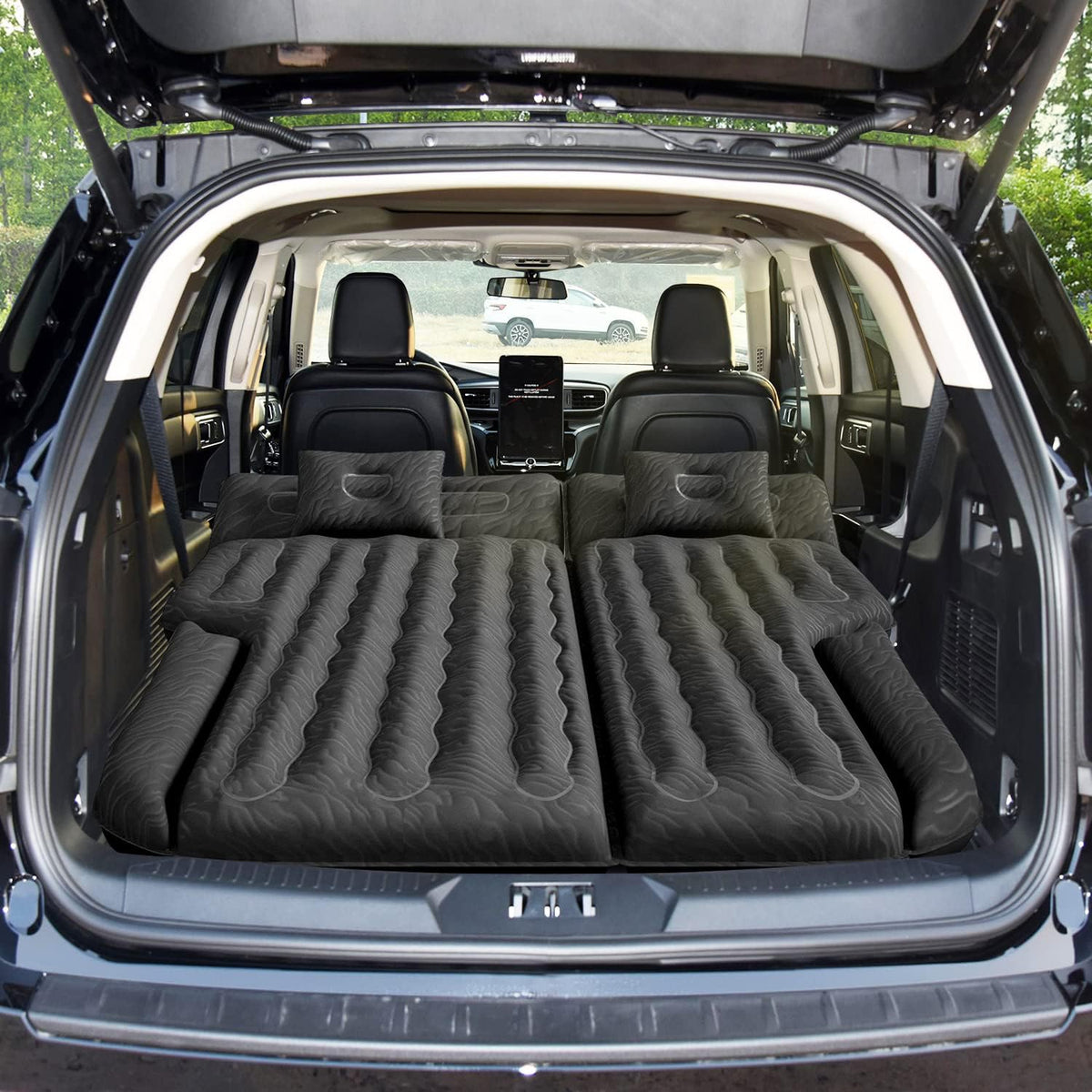 DikaSun SUV Air Mattress Upgraded Flocking and Extra Thick Oxford Surface Sleeping Bed with Electric Pump | Black