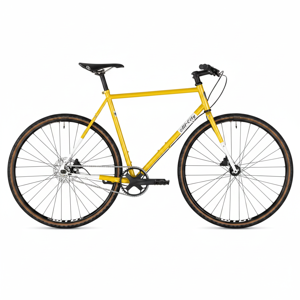 All-City Super Professional Flat Bar Single Speed Bike | 700c Steel Lemon Dab 43cm